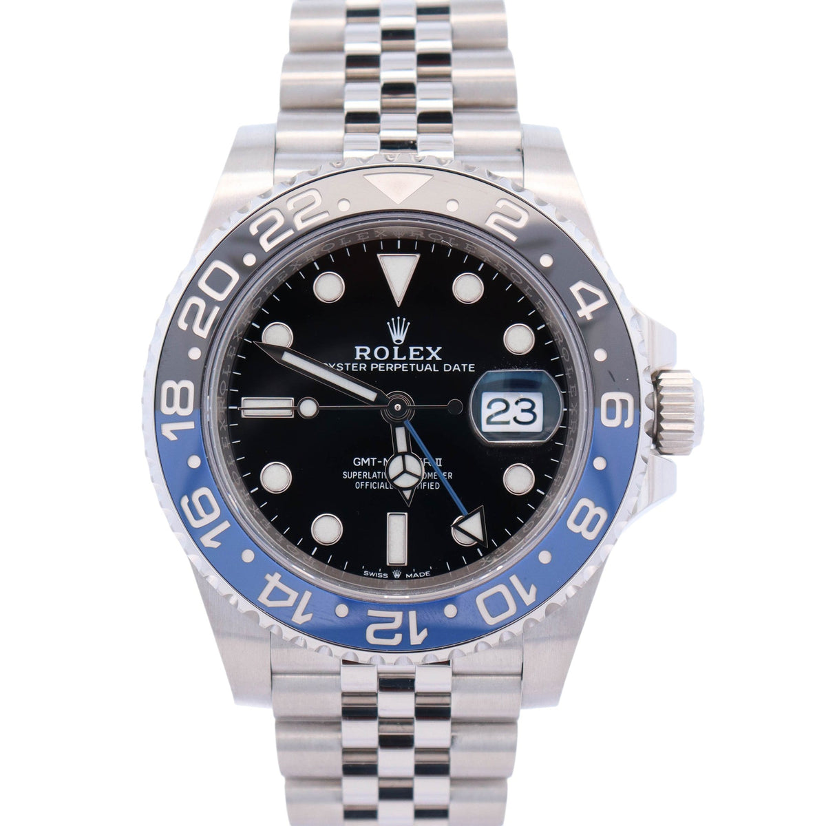 Rolex GMT-Master II "Batgirl" 40mm Black Dial Watch Ref# 126710BLNR