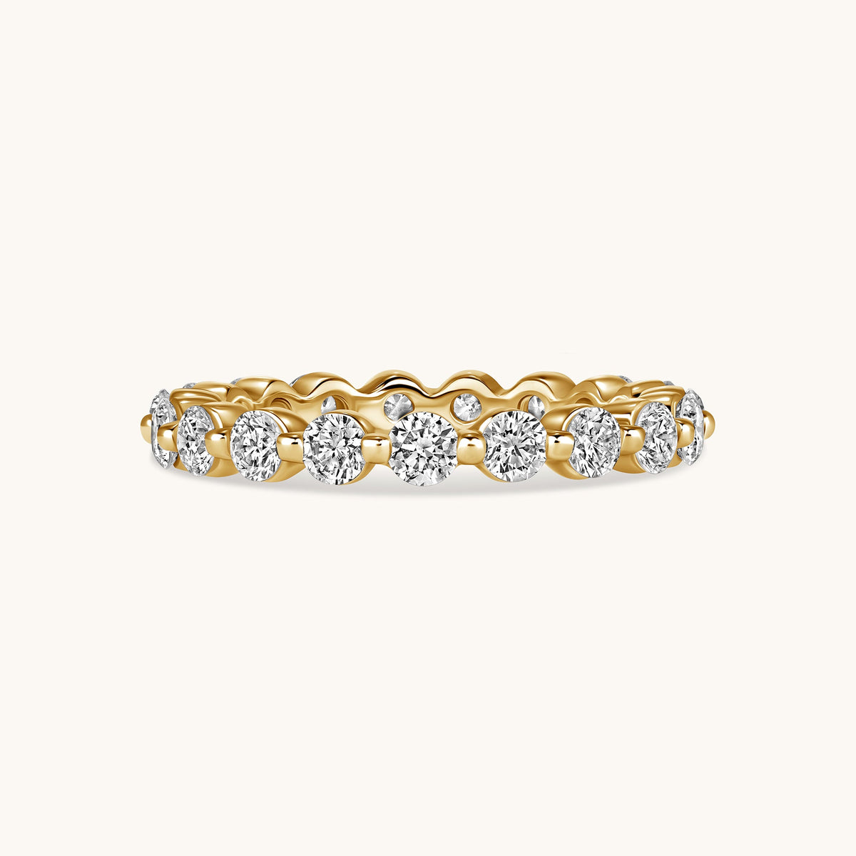 Large Round Shared Prong Diamond Band - Happy Jewelers Fine Jewelry Lifetime Warranty