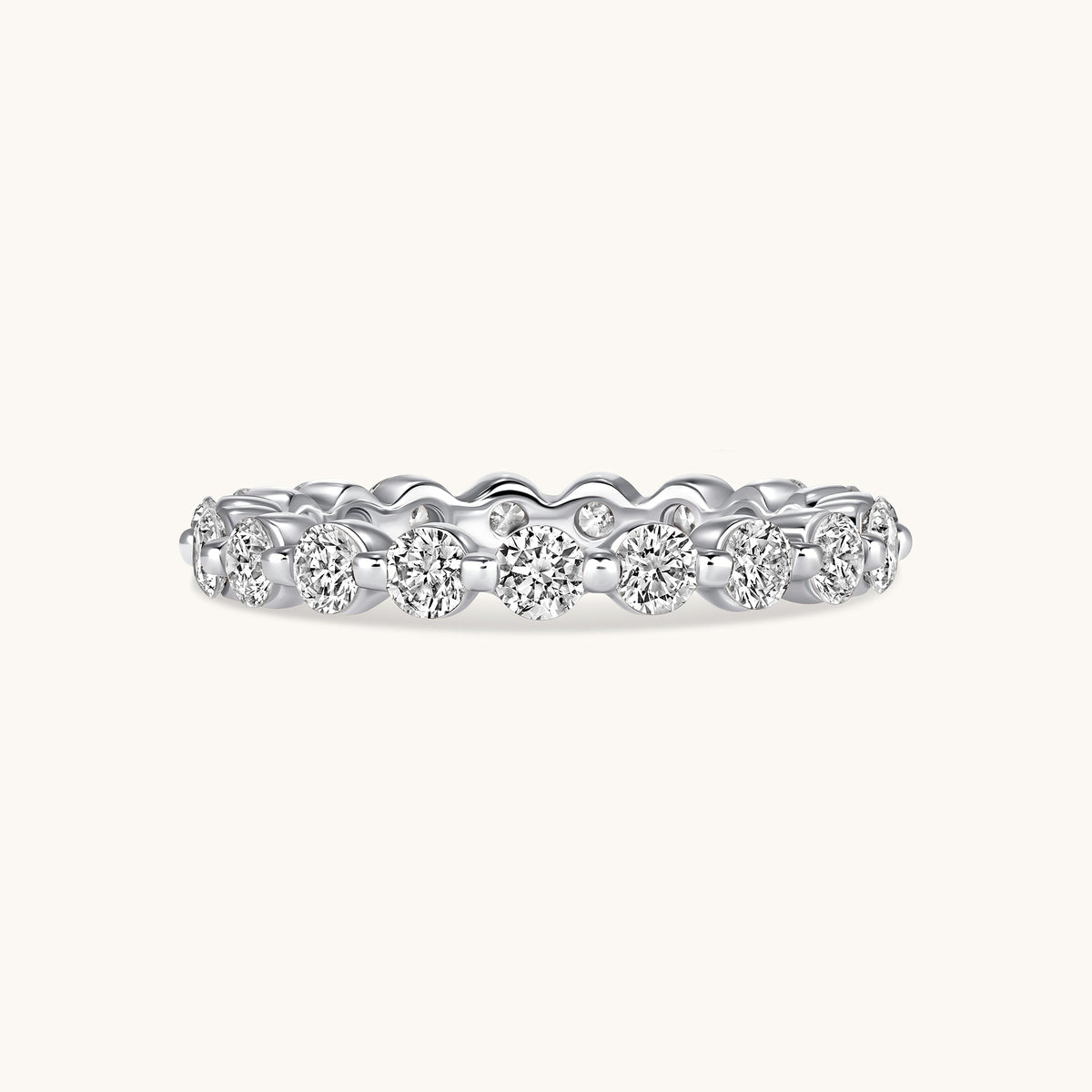 Large Round Shared Prong Diamond Band - Happy Jewelers Fine Jewelry Lifetime Warranty