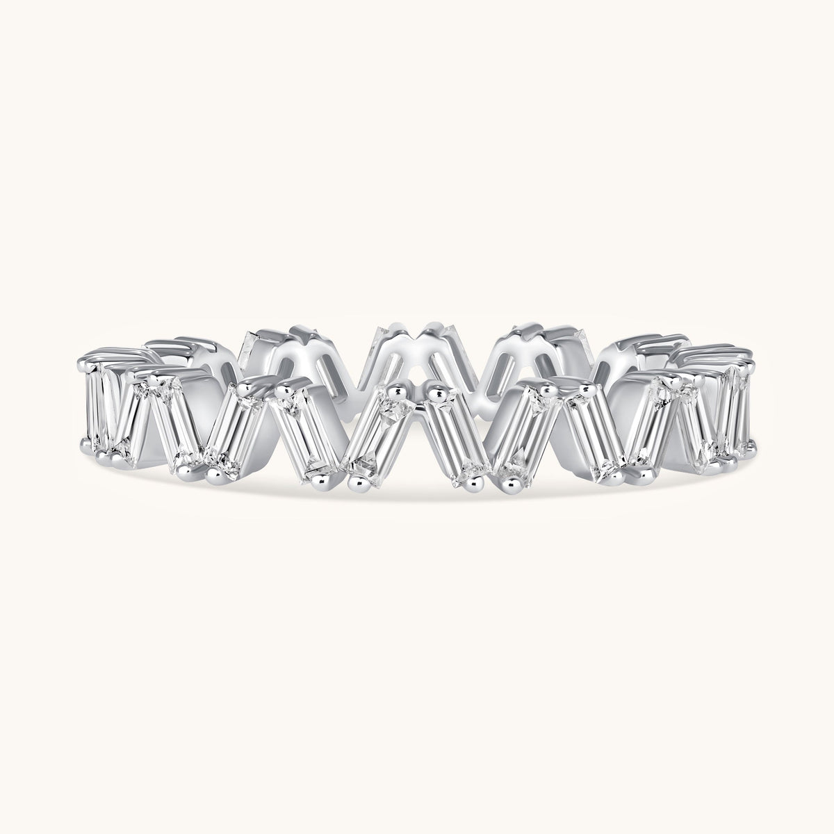 Slanted Baguette Diamond Eternity Band - Happy Jewelers Fine Jewelry Lifetime Warranty