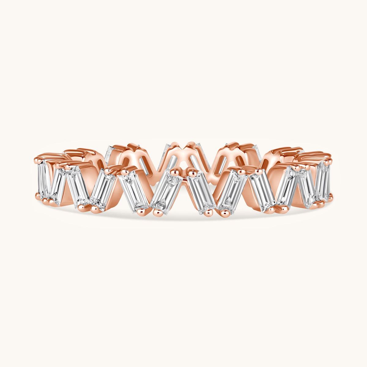 Slanted Baguette Diamond Eternity Band - Happy Jewelers Fine Jewelry Lifetime Warranty