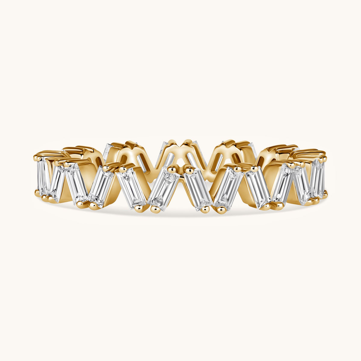 Slanted Baguette Diamond Eternity Band - Happy Jewelers Fine Jewelry Lifetime Warranty