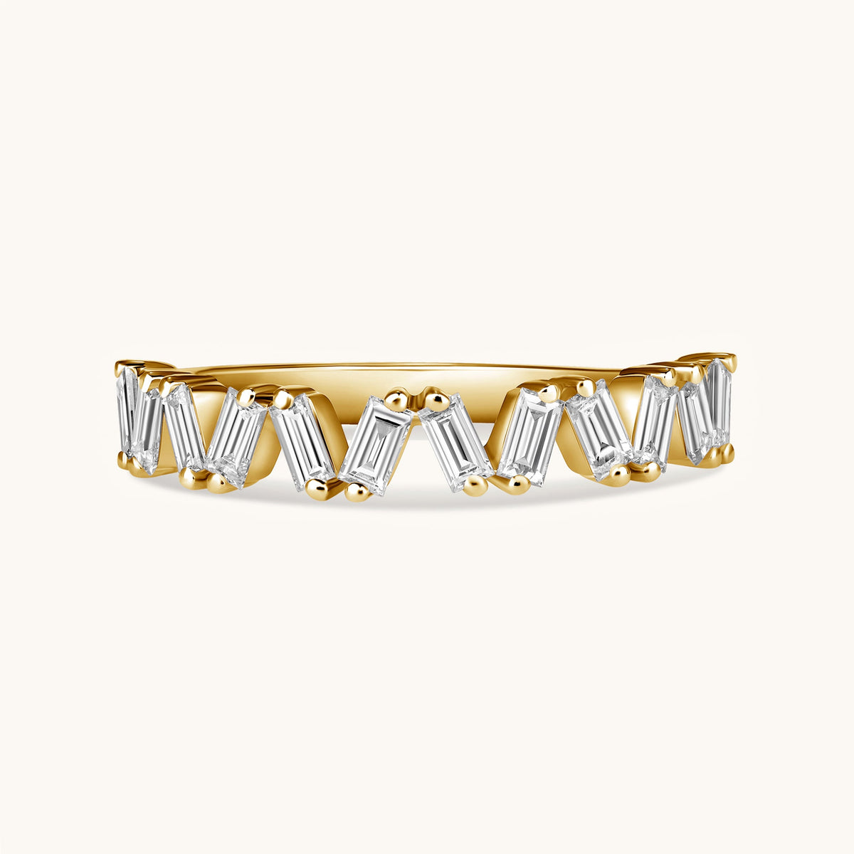 Slanted Baguette Diamond Halfway Band