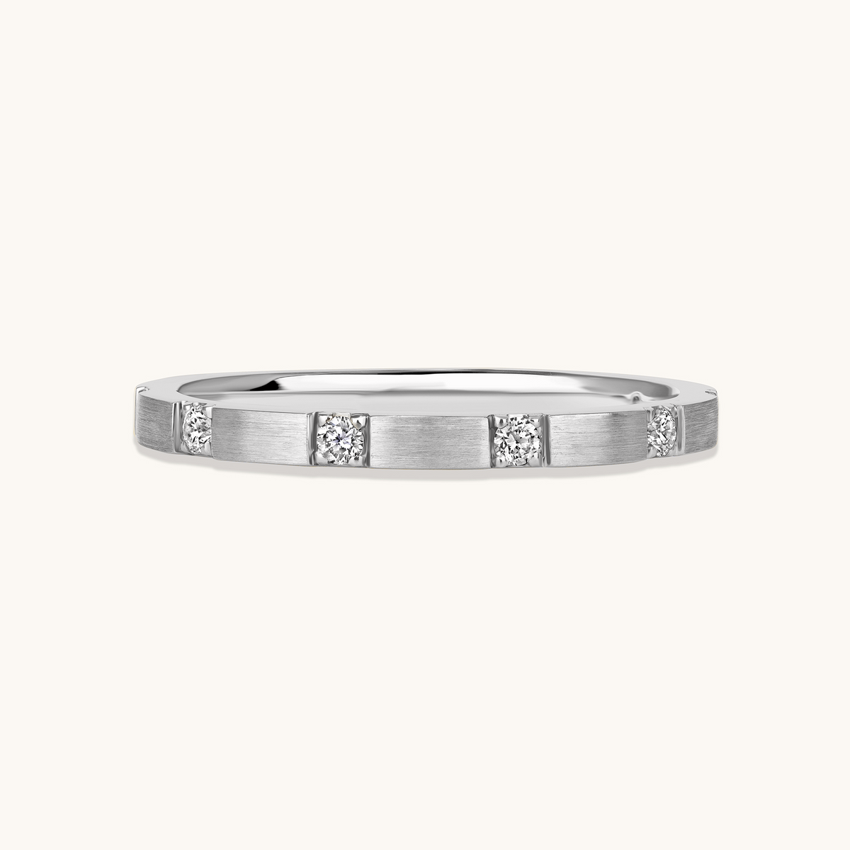 Thin Brushed Diamond Band