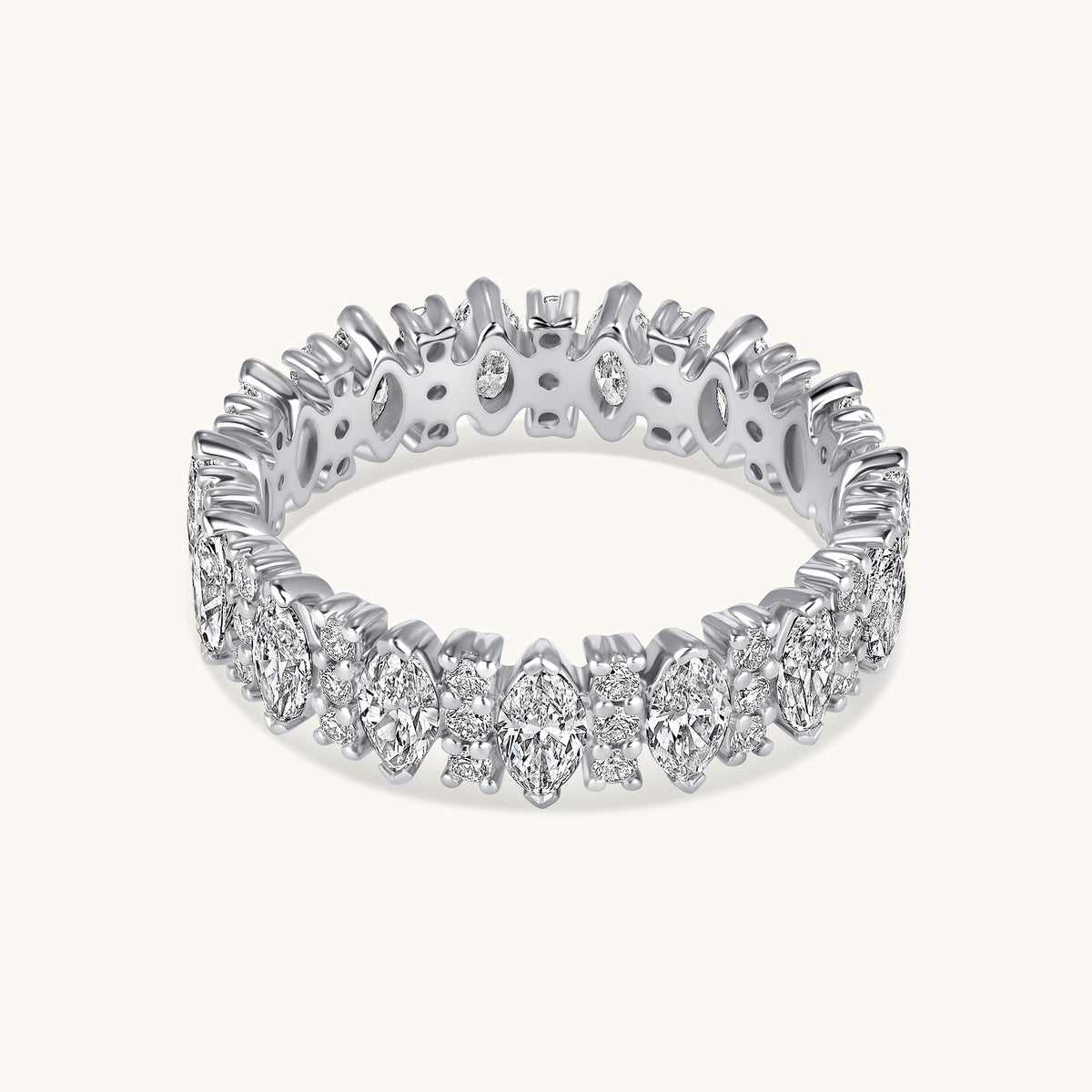 Marquise + Round Lab Diamond Eternity Band