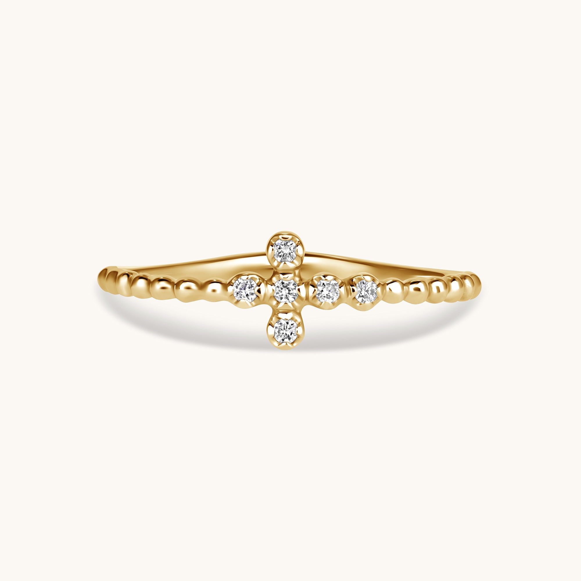Mini Diamond Bubble Cross Ring
