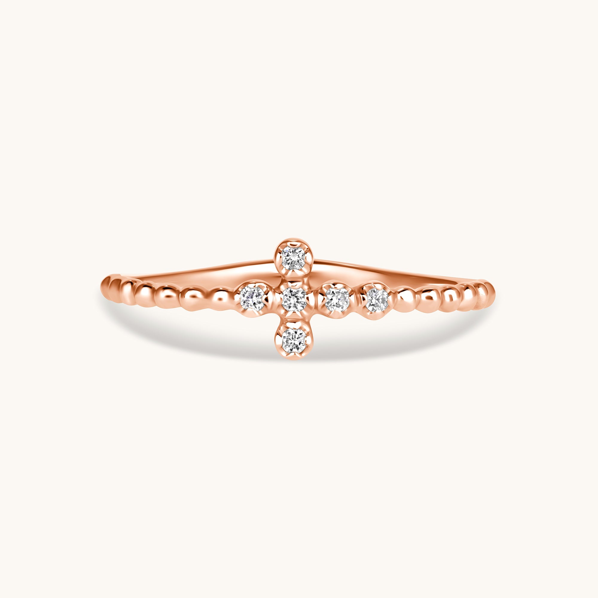 Mini Diamond Bubble Cross Ring
