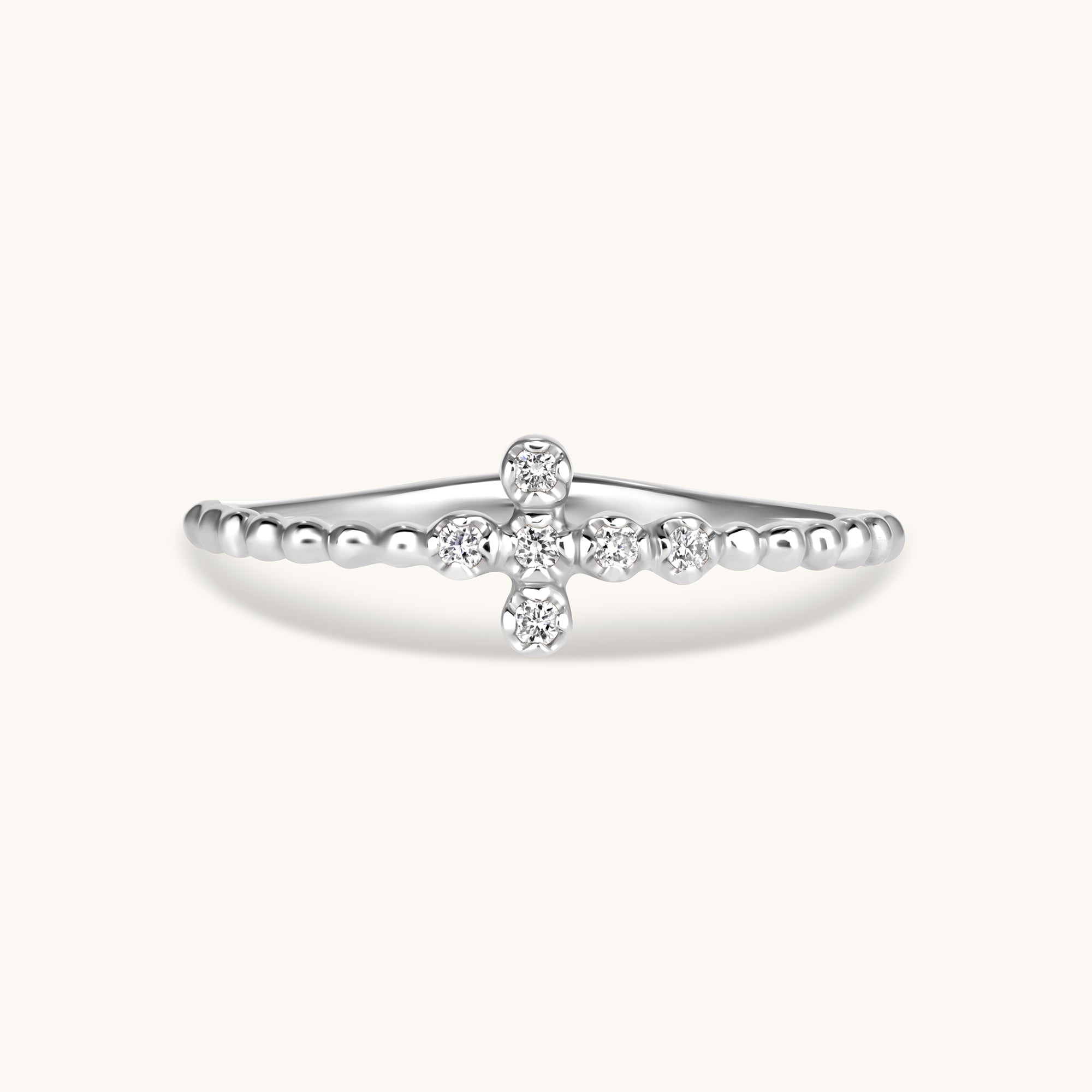 Mini Diamond Bubble Cross Ring