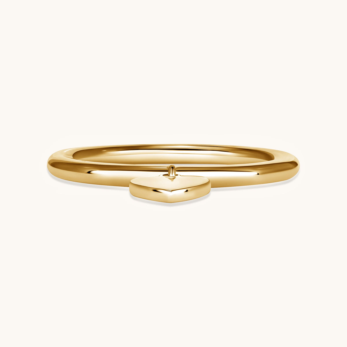 Engravable Heart Charm Ring