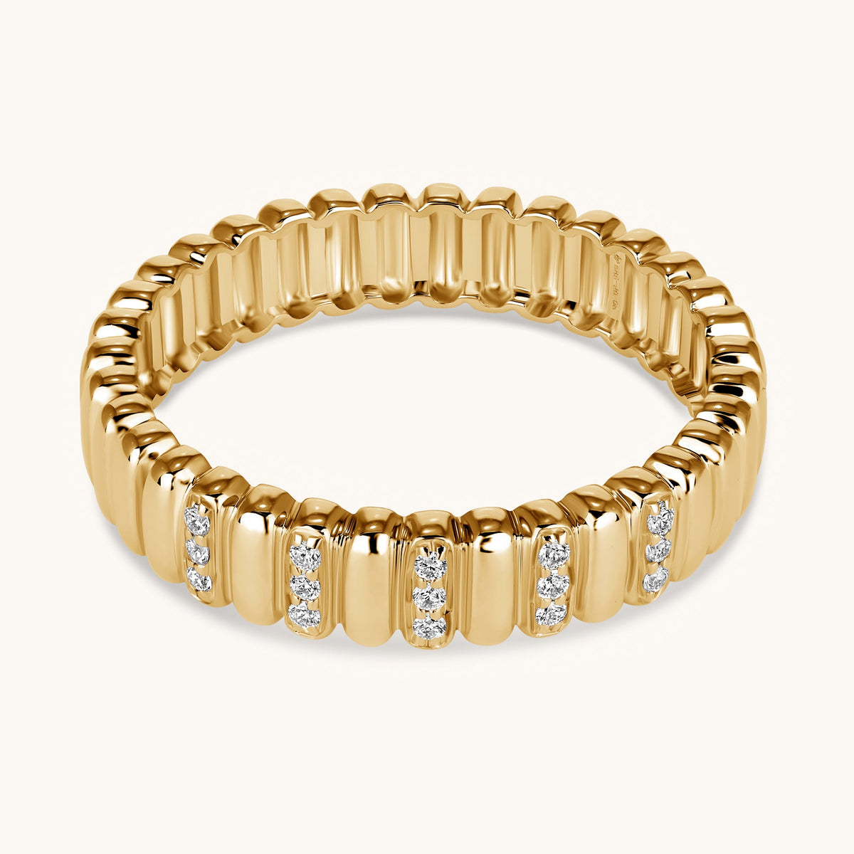 Alternating Diamond Ribbed Halfway Band