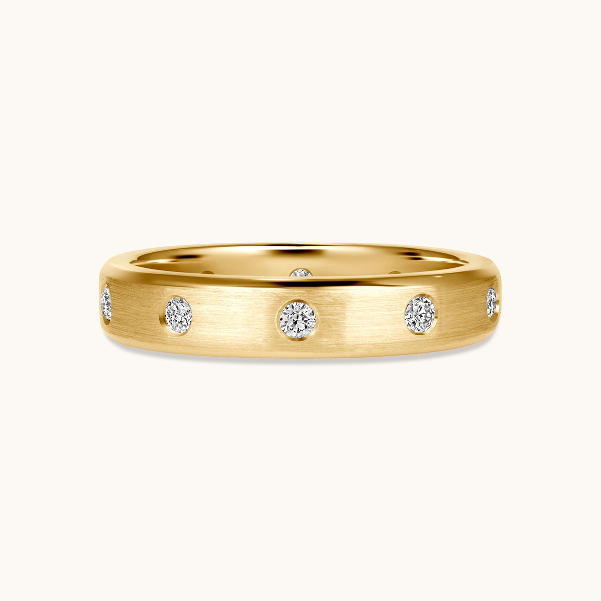 Brushed Inlay Diamond Band - Happy Jewelers Fine Jewelry Lifetime Warranty