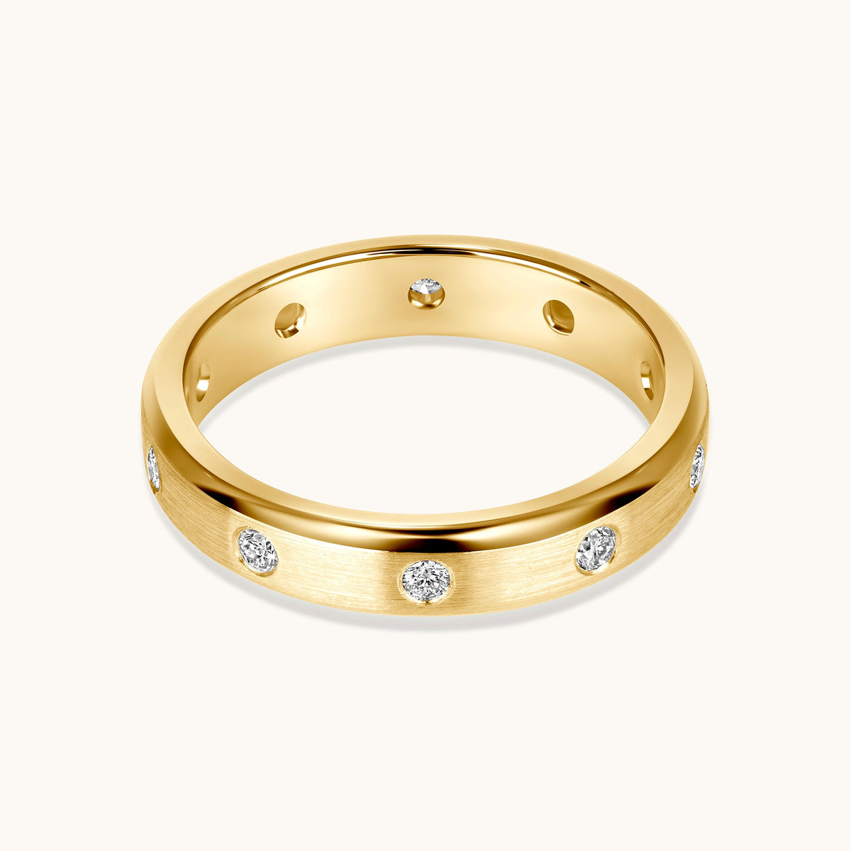 Brushed Inlay Diamond Band