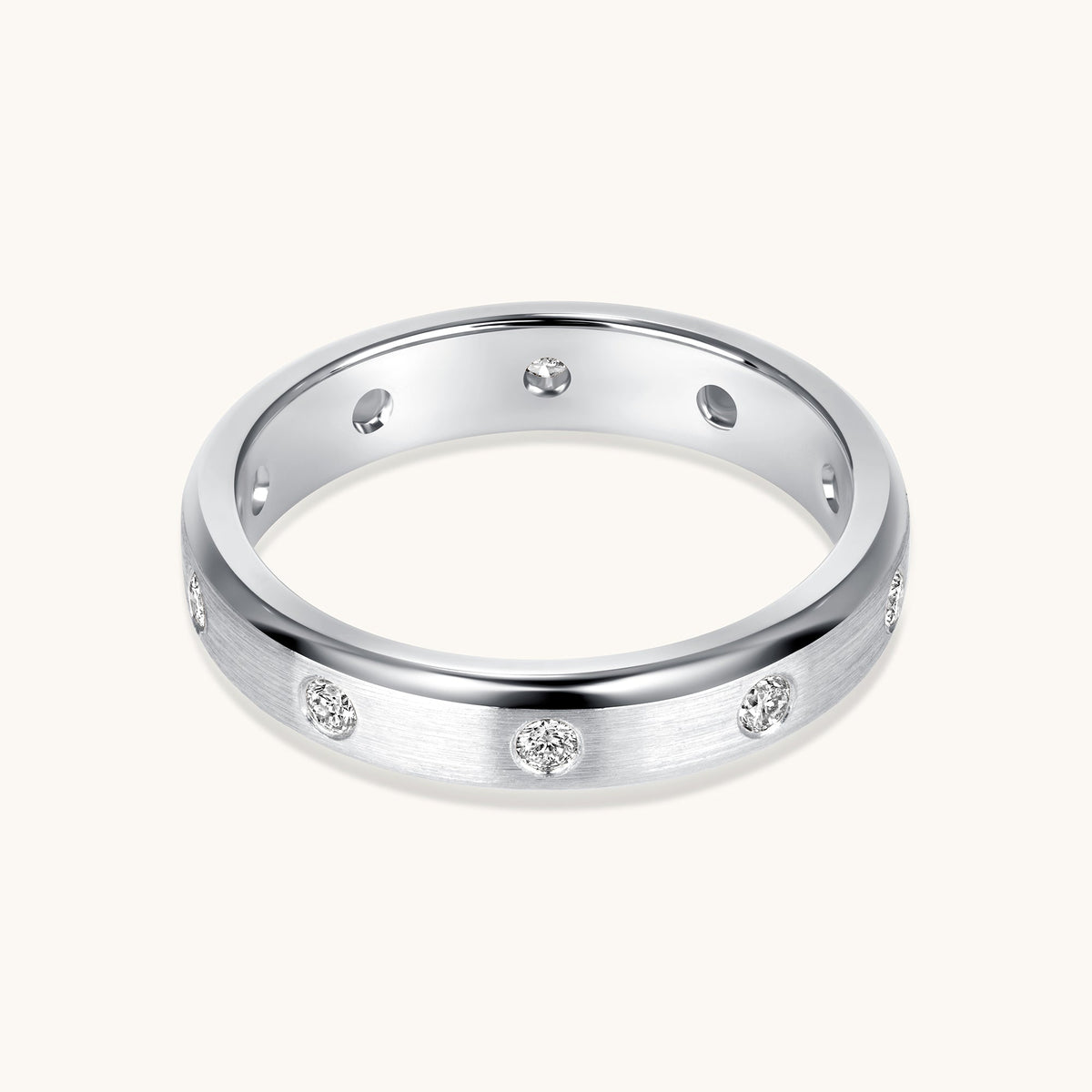 Brushed Inlay Diamond Band