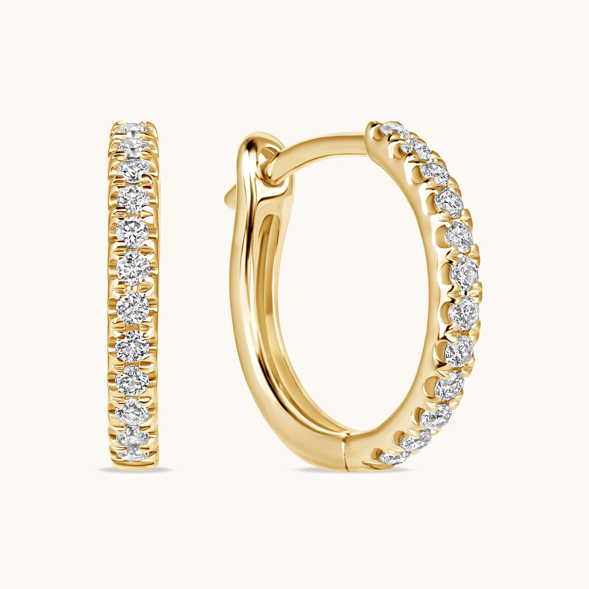Petite Classic Diamond Huggie Earrings - Happy Jewelers Fine Jewelry Lifetime Warranty