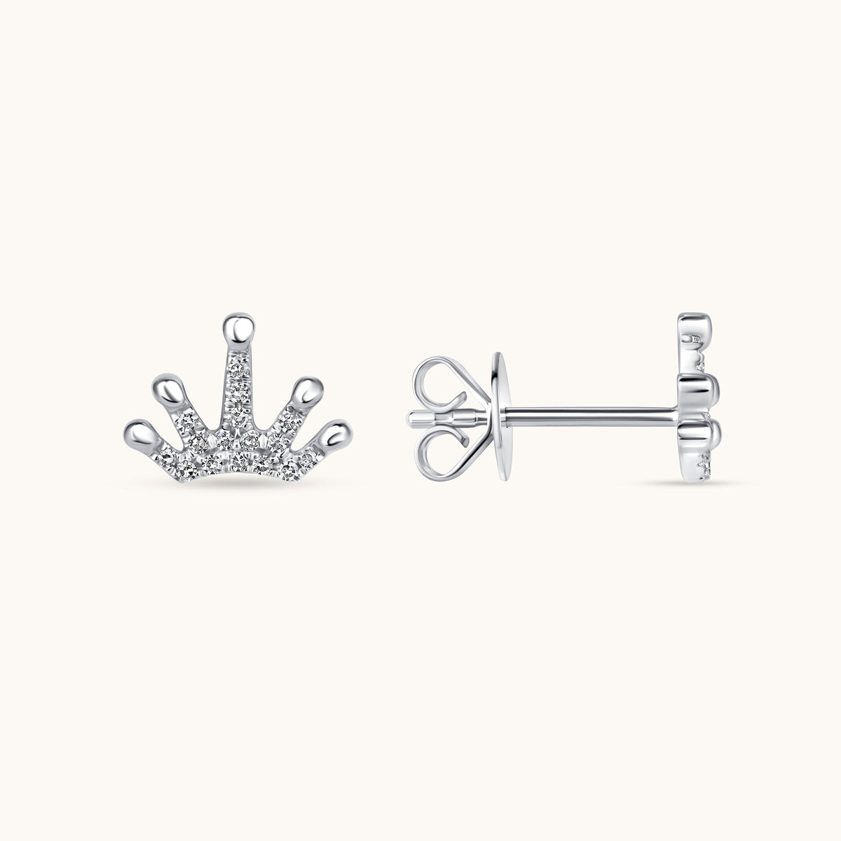 Royal Crown Diamond Stud Earrings - Happy Jewelers Fine Jewelry Lifetime Warranty