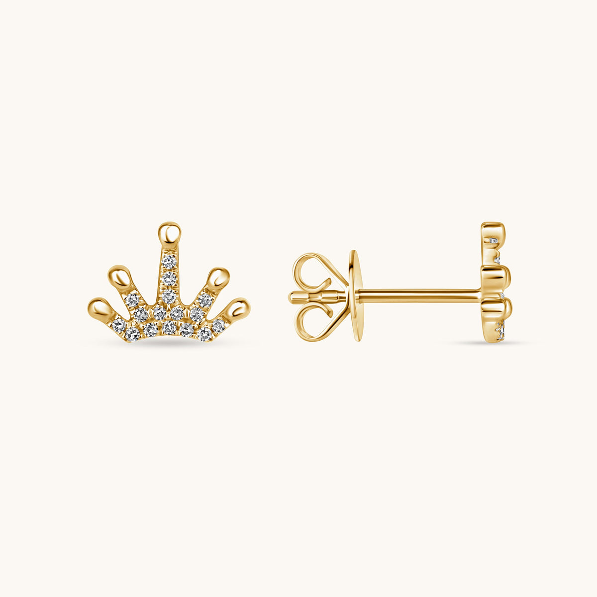 Royal Crown Diamond Stud Earrings - Happy Jewelers Fine Jewelry Lifetime Warranty