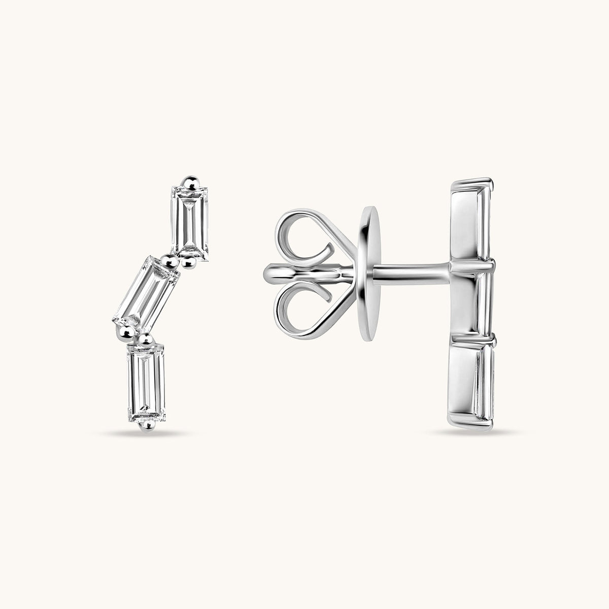 The Ella Baguette Diamond Stud Earrings - Happy Jewelers Fine Jewelry Lifetime Warranty