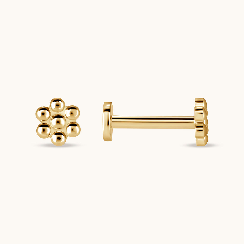 Flower Flat Back Single Stud Earring - Happy Jewelers Fine Jewelry Lifetime Warranty