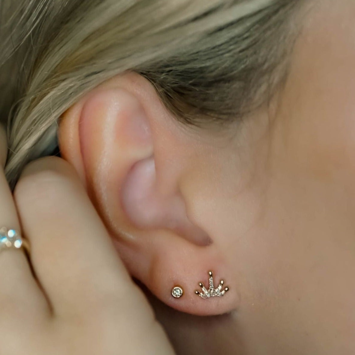 Royal Crown Diamond Stud Earrings
