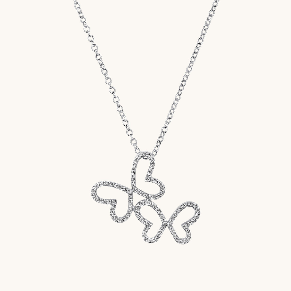 Double Butterfly Diamond Necklace - Happy Jewelers Fine Jewelry Lifetime Warranty