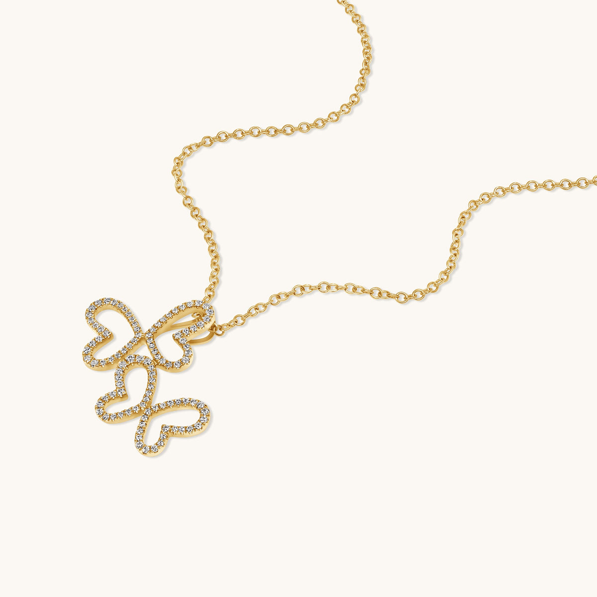 Double Butterfly Diamond Necklace