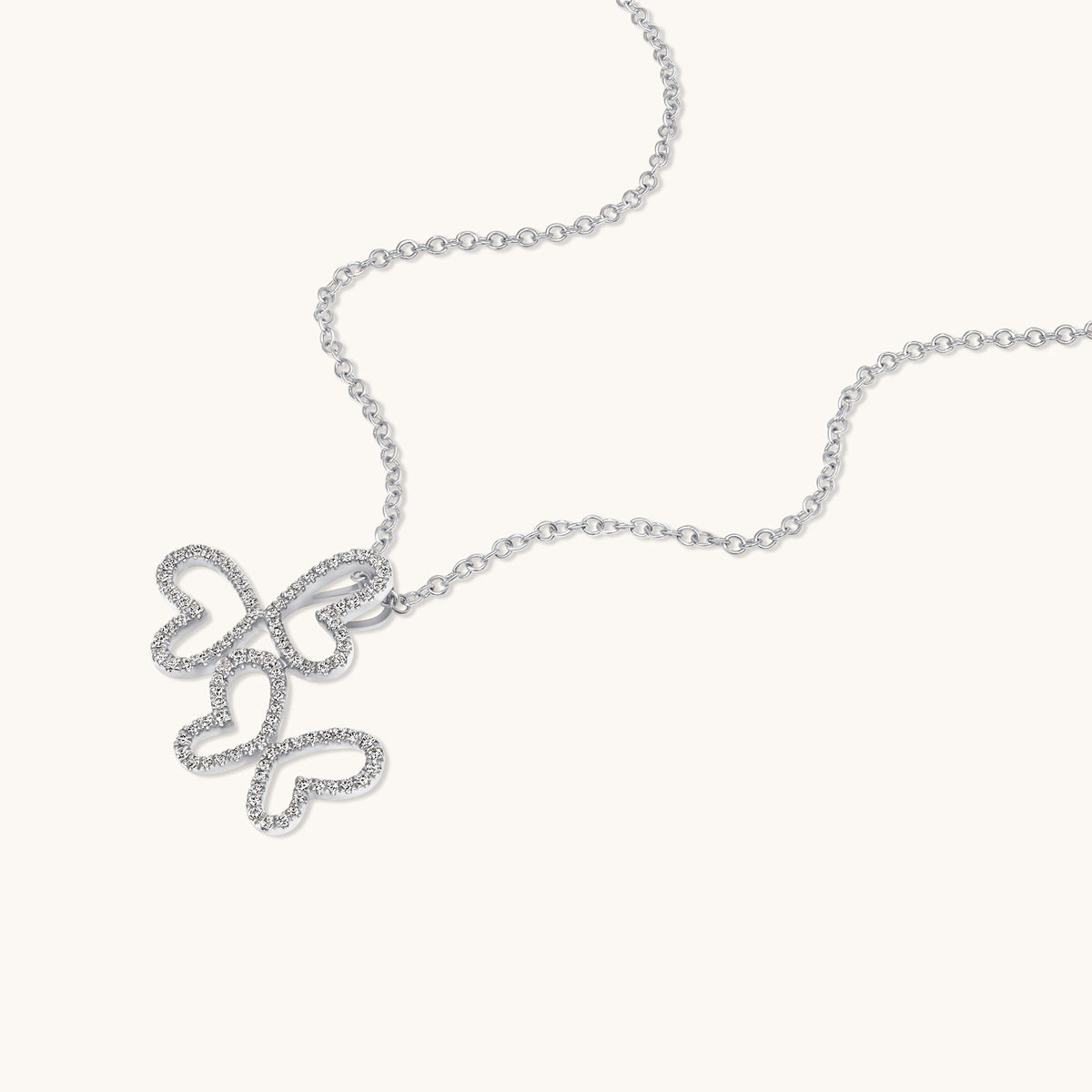 Double Butterfly Diamond Necklace