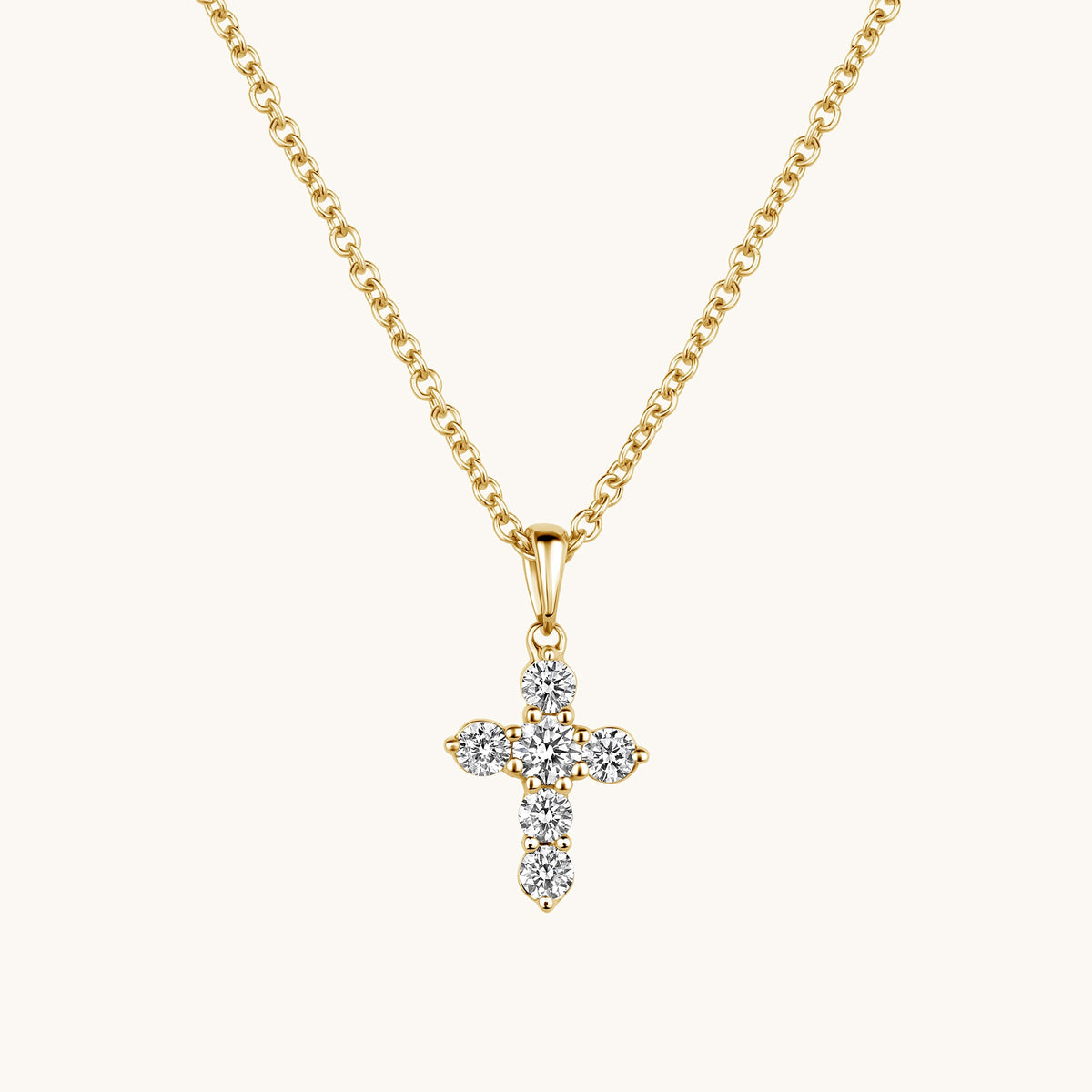 6 Stone Diamond Cross Necklace - Happy Jewelers Fine Jewelry Lifetime Warranty