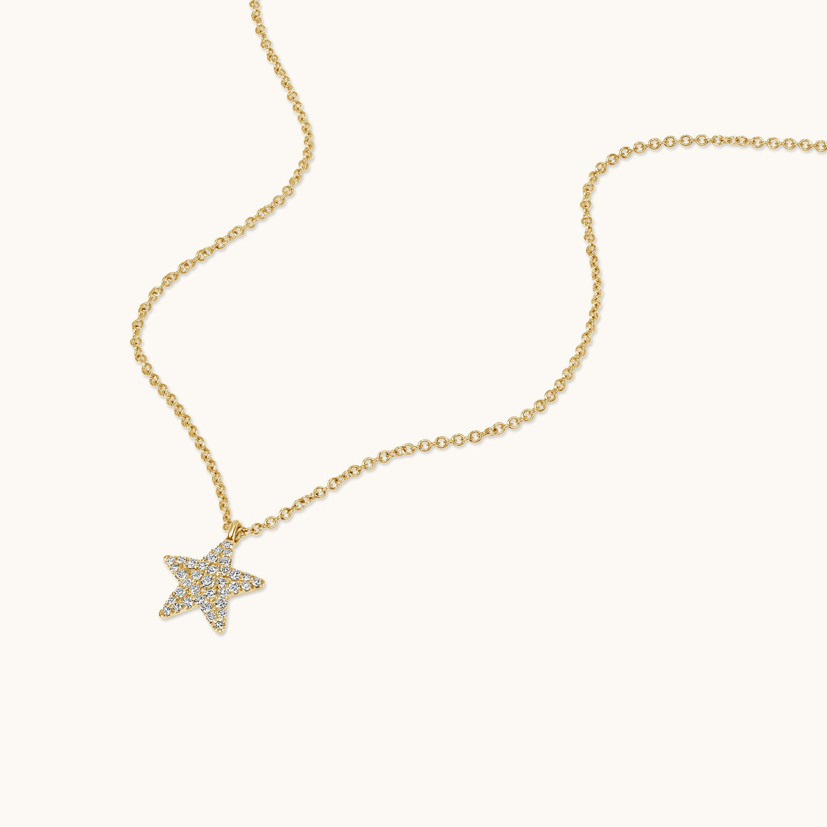 Mini Pave Diamond Star Necklace