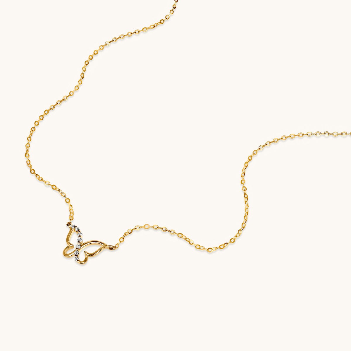Dainty Diamond Butterfly Necklace