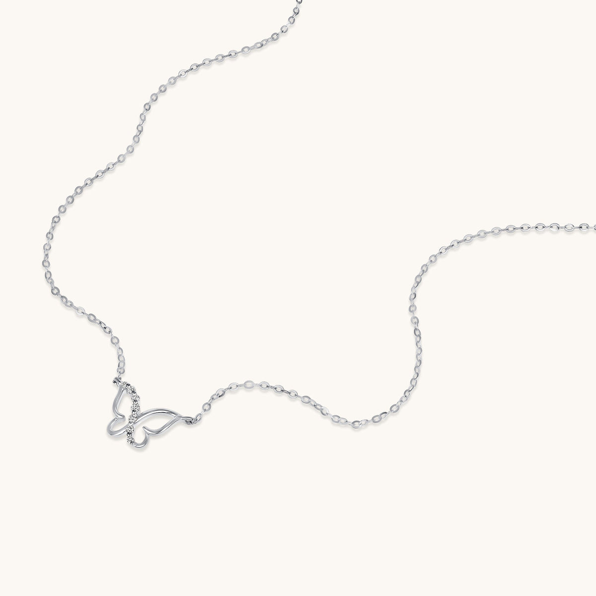 Dainty Diamond Butterfly Necklace