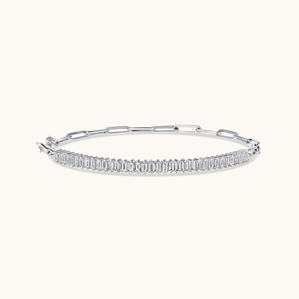 Lab Diamond Baguette Linked Up Chain Bracelet