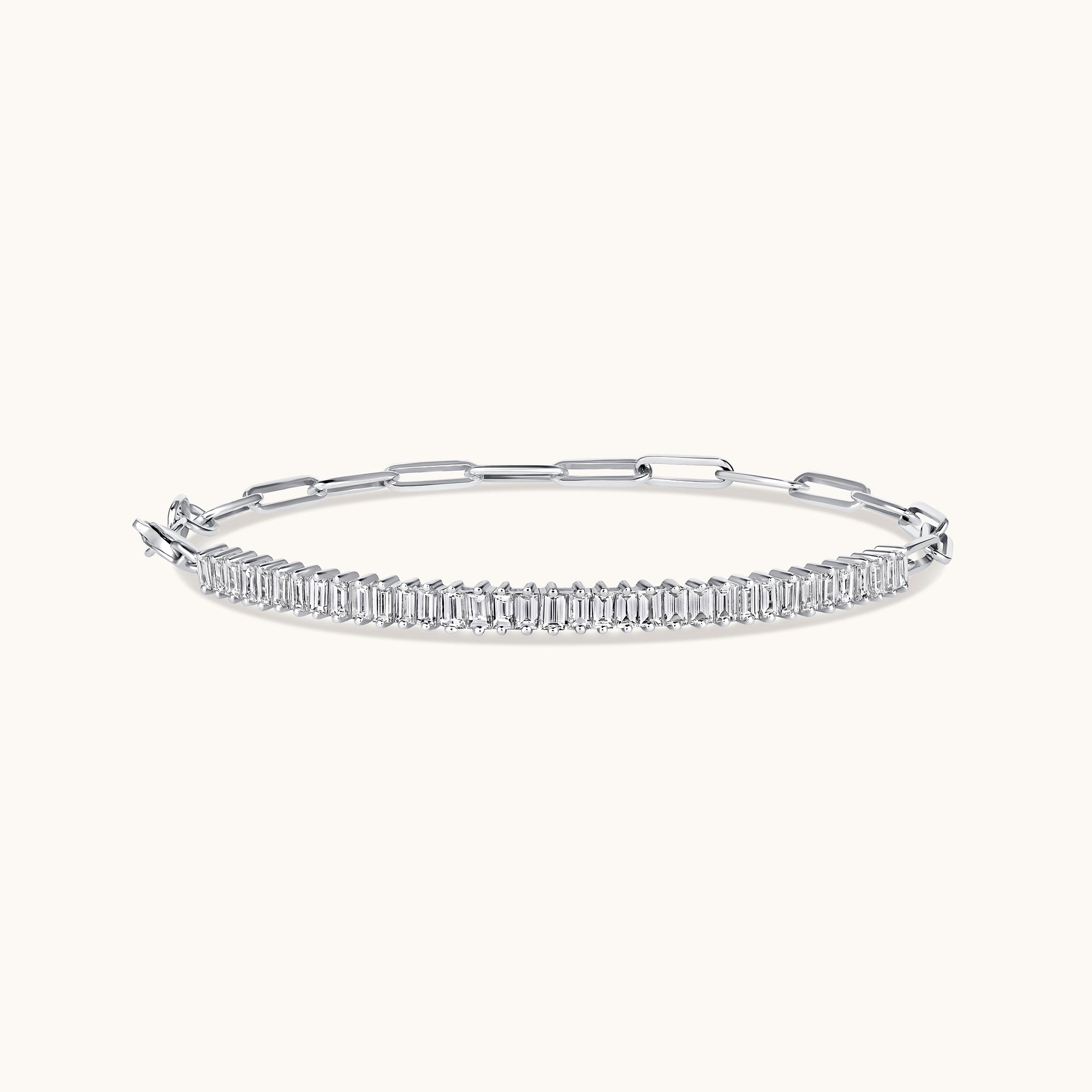 Lab Diamond Baguette Linked Up Chain Bracelet