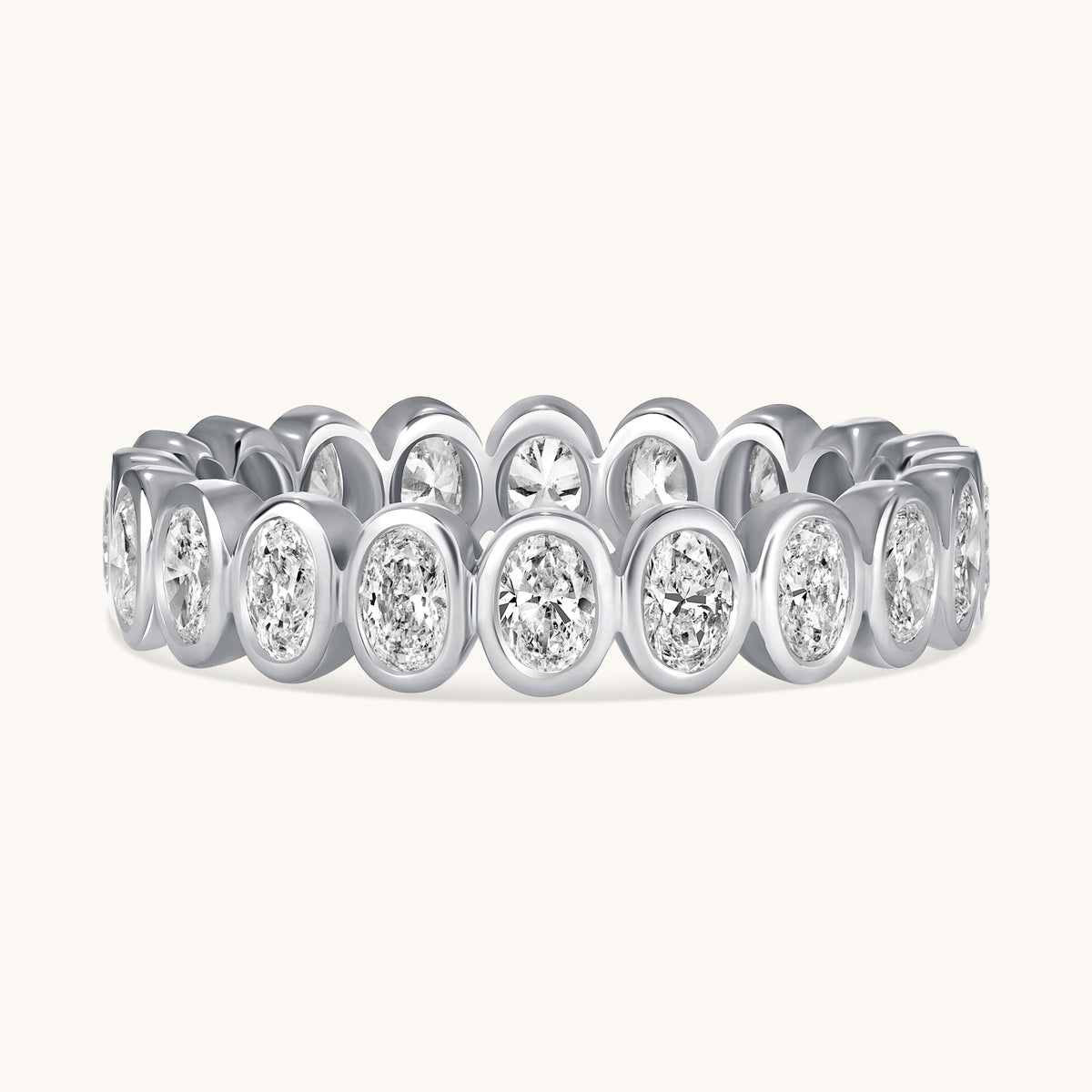 Oval Lab Diamond Bezel Eternity Band - Happy Jewelers Fine Jewelry Lifetime Warranty