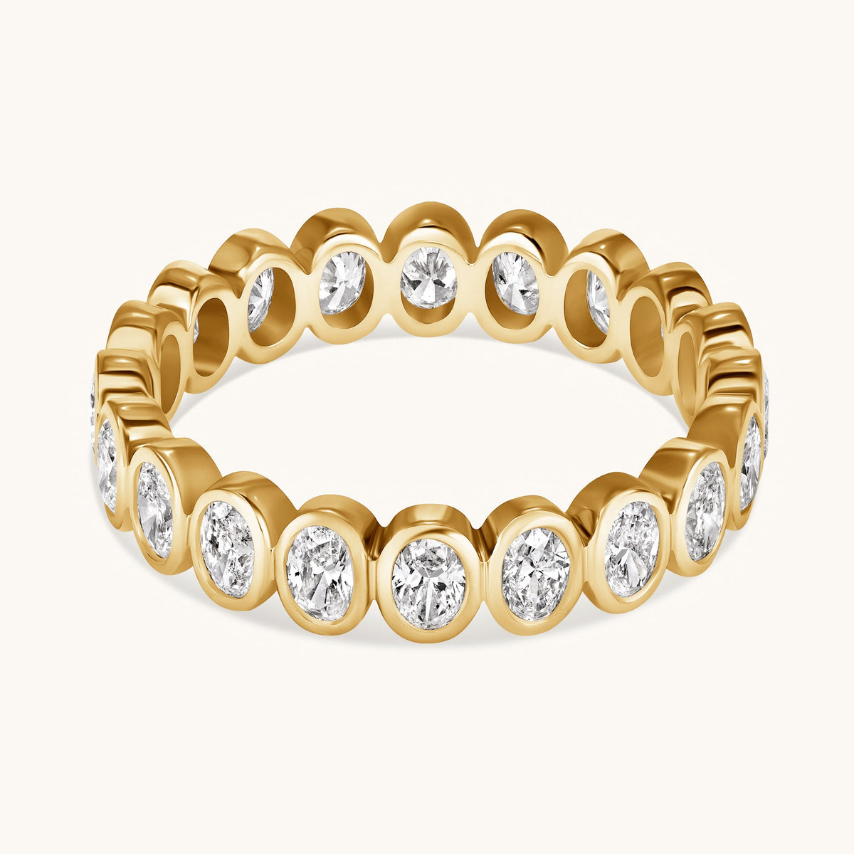 Oval Lab Diamond Bezel Eternity Band
