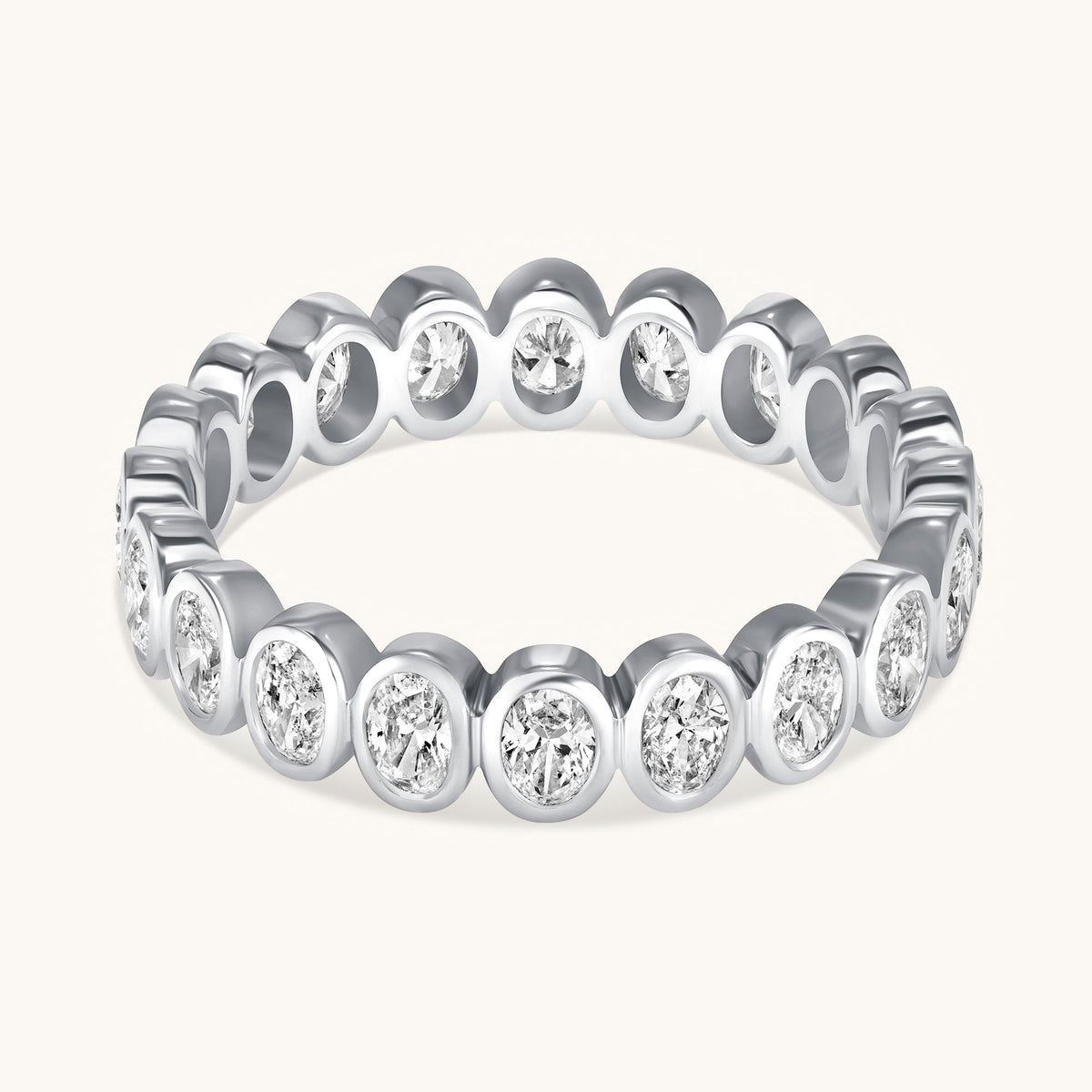 Oval Lab Diamond Bezel Eternity Band