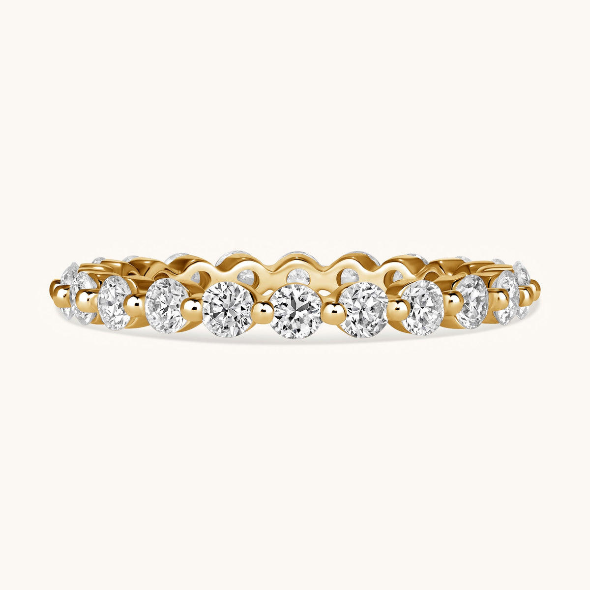 Medium Round Shared Prong Lab Diamond Eternity Band - Happy Jewelers Fine Jewelry Lifetime Warranty