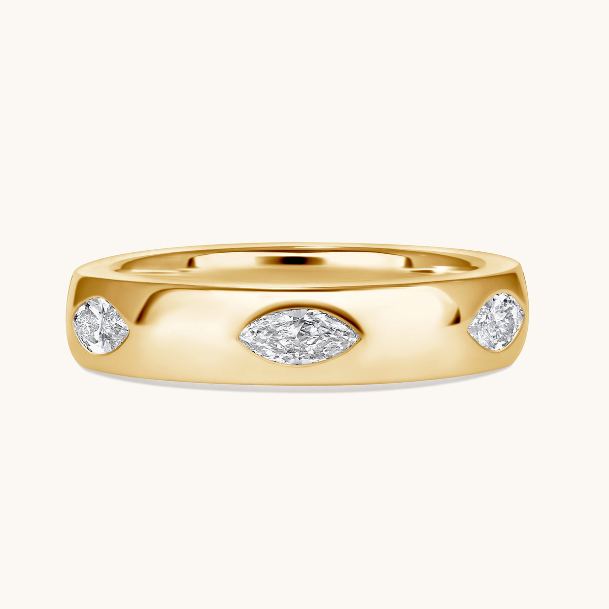Diamond Marquise Inlay Band - Happy Jewelers Fine Jewelry Lifetime Warranty
