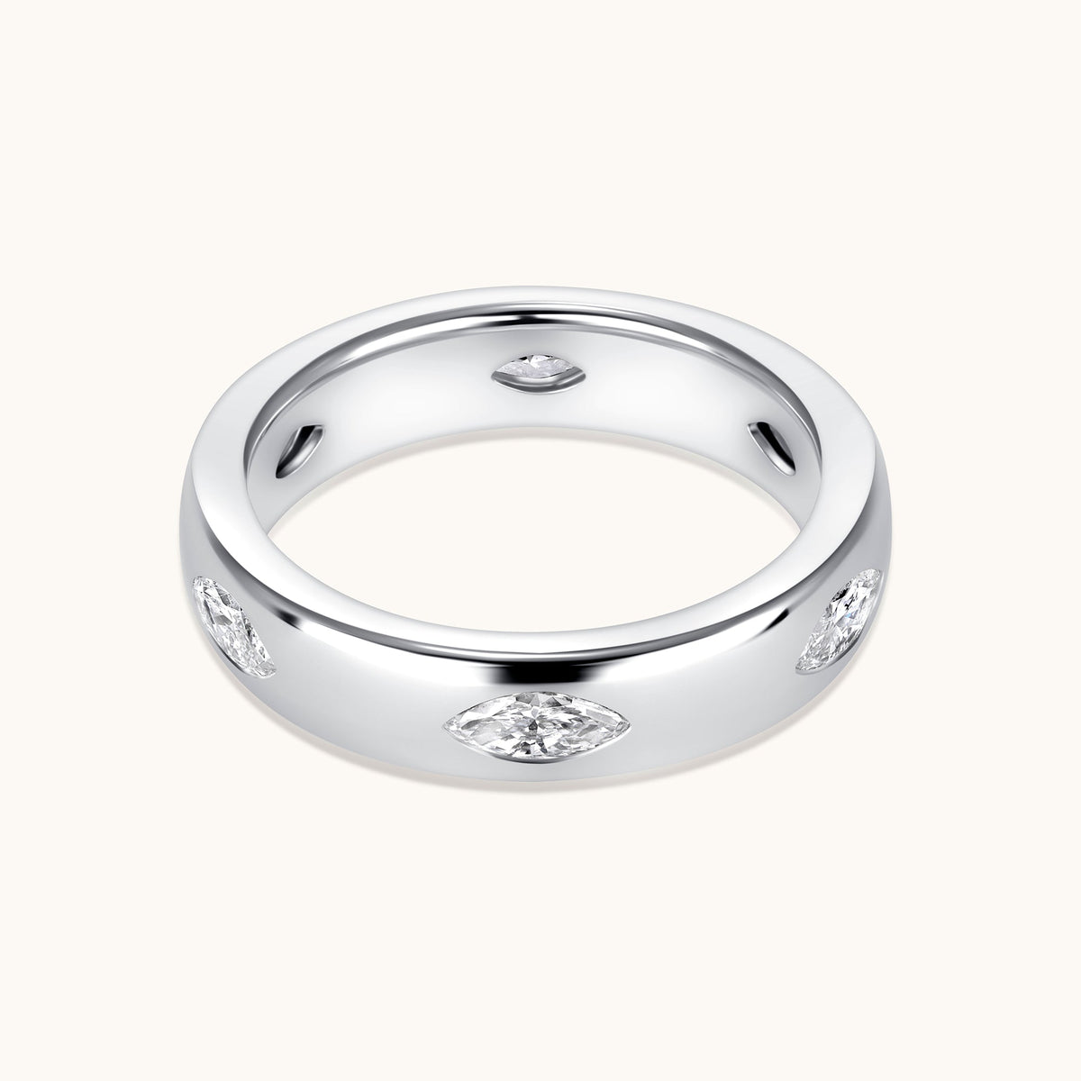 Diamond Marquise Inlay Band