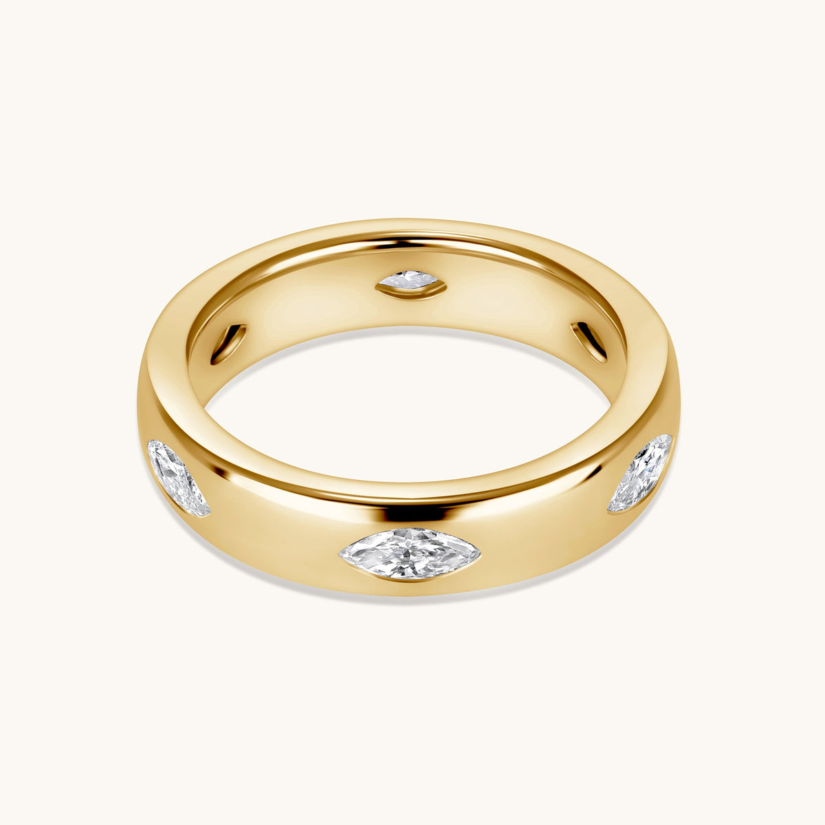 Diamond Marquise Inlay Band