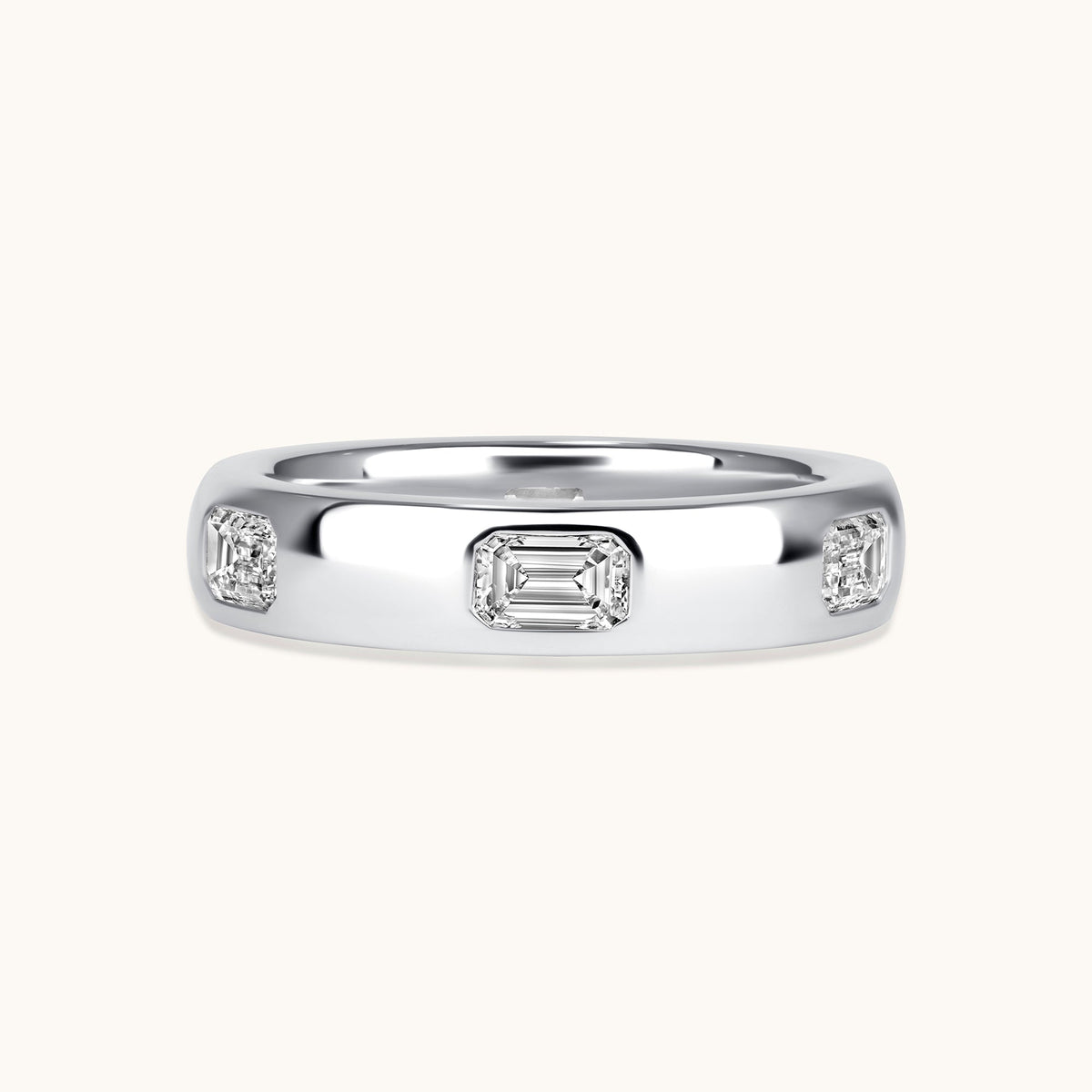 Diamond Emerald Inlay Band - Happy Jewelers Fine Jewelry Lifetime Warranty