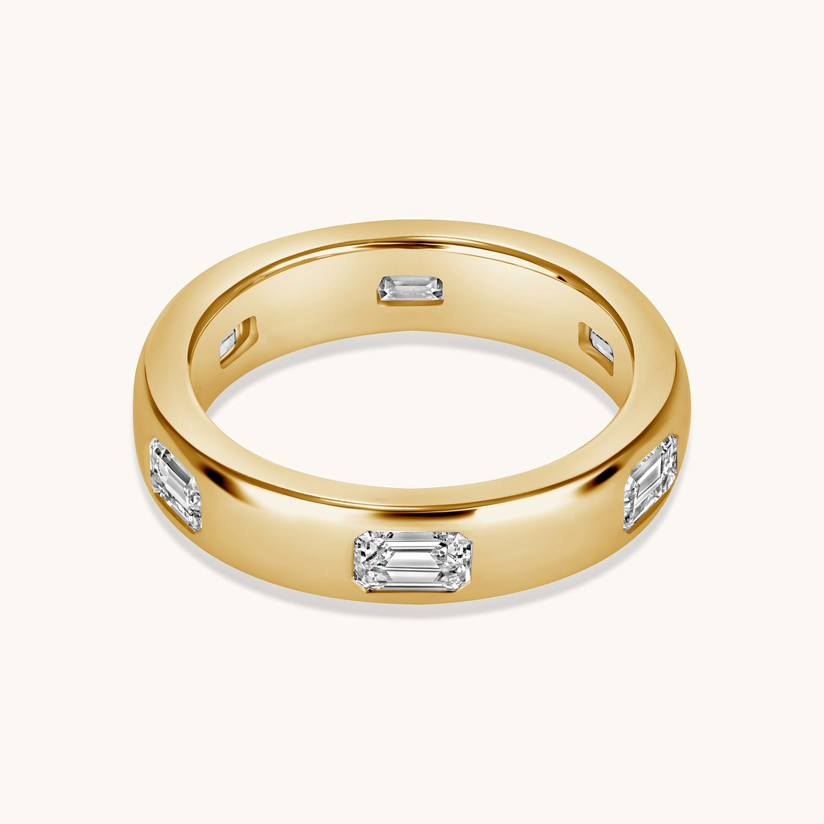 Diamond Emerald Inlay Band