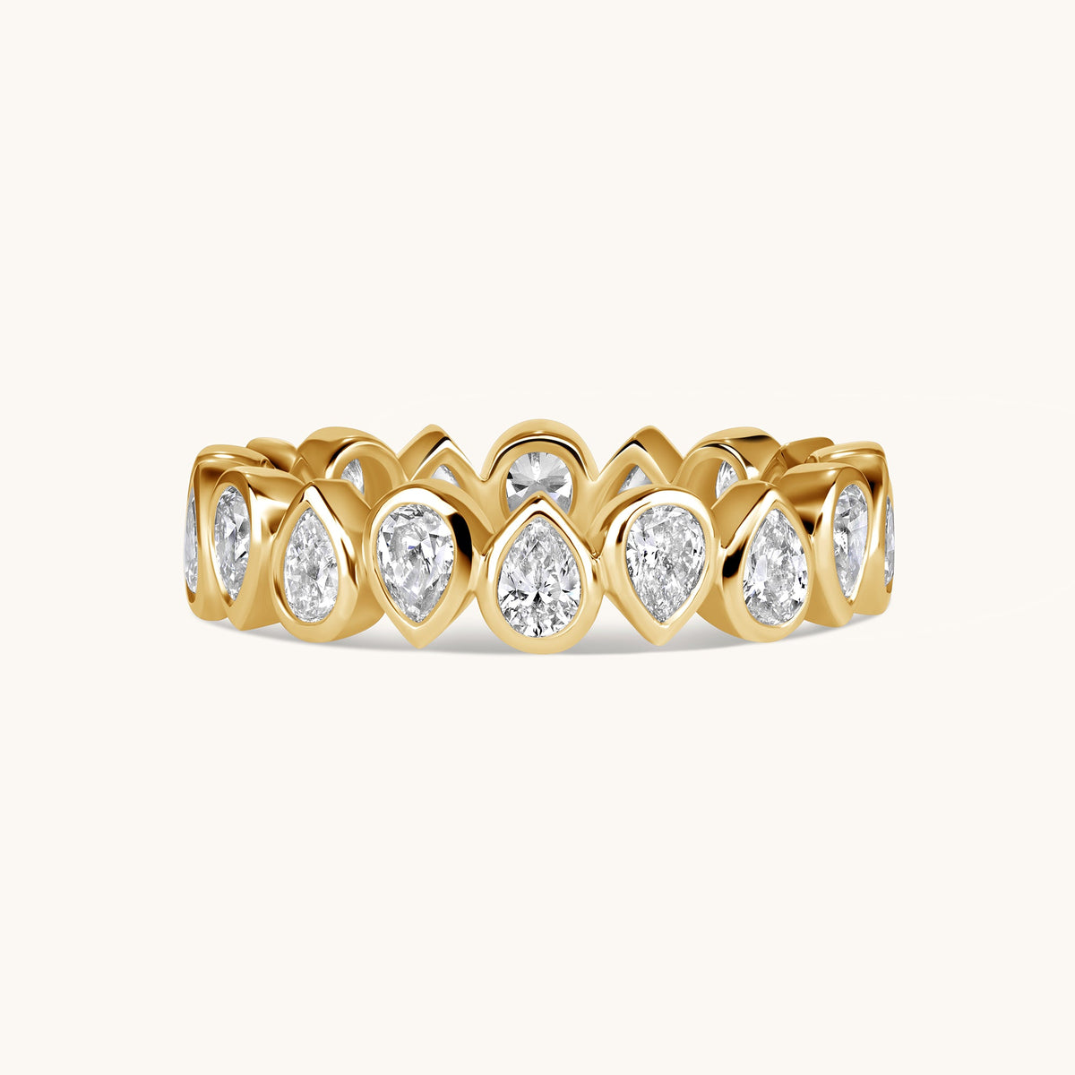 Alternating Pear Lab Diamond Bezel Eternity Band - Happy Jewelers Fine Jewelry Lifetime Warranty