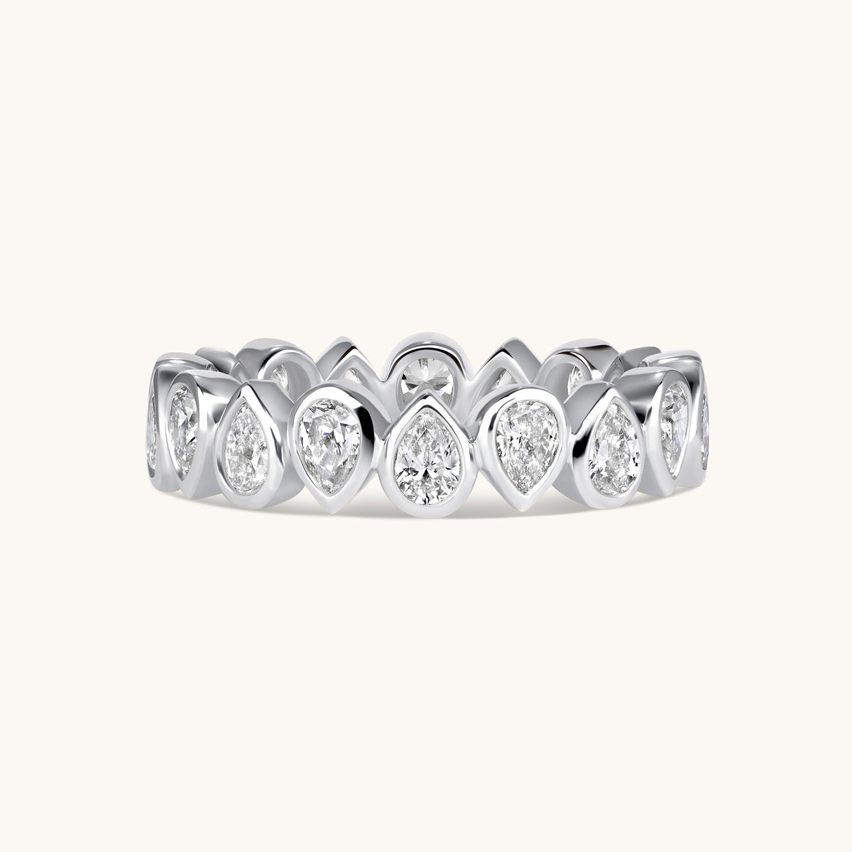 Alternating Pear Lab Diamond Bezel Eternity Band - Happy Jewelers Fine Jewelry Lifetime Warranty