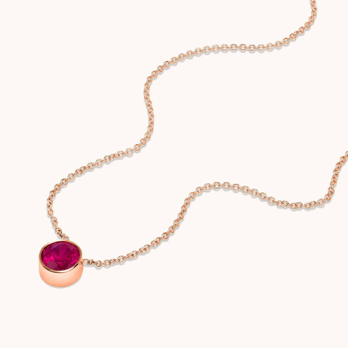 Bezel Set Solitaire Birthstone Pendant