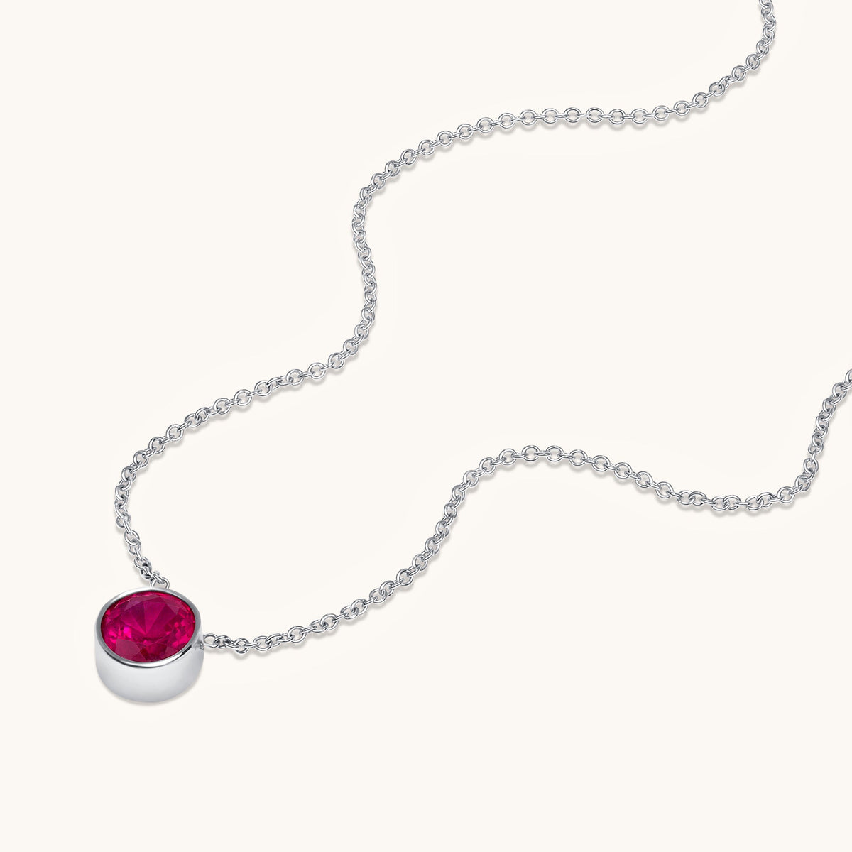 Bezel Set Solitaire Birthstone Pendant