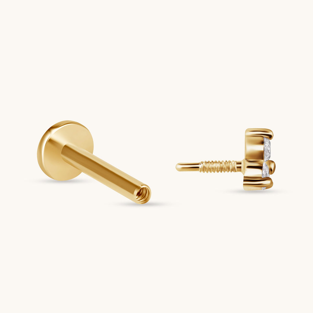 Lab Diamond Climber Flat Back Single Stud Earring