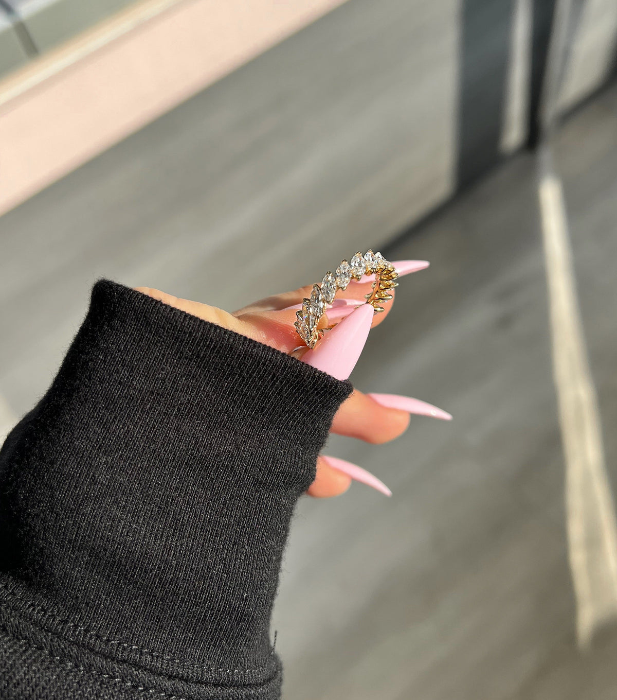 Diagonal Diamond Marquise Band
