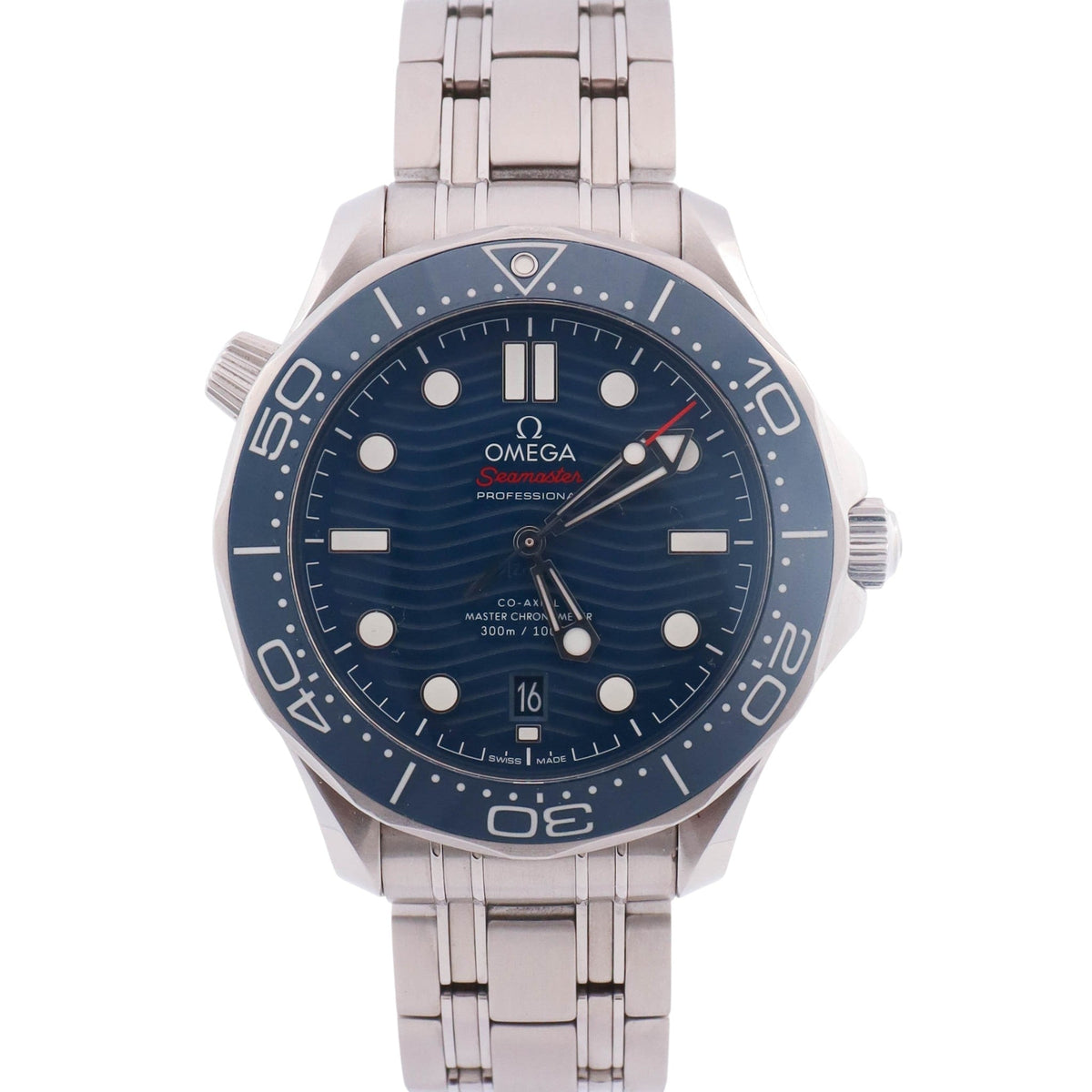 Omega Seamaster 42mm Blue Wave Dial Watch Ref# 210.30.42.20.03.001