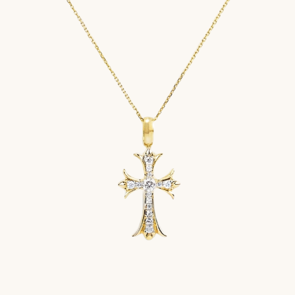 Cathedral Diamond Cross Pendant
