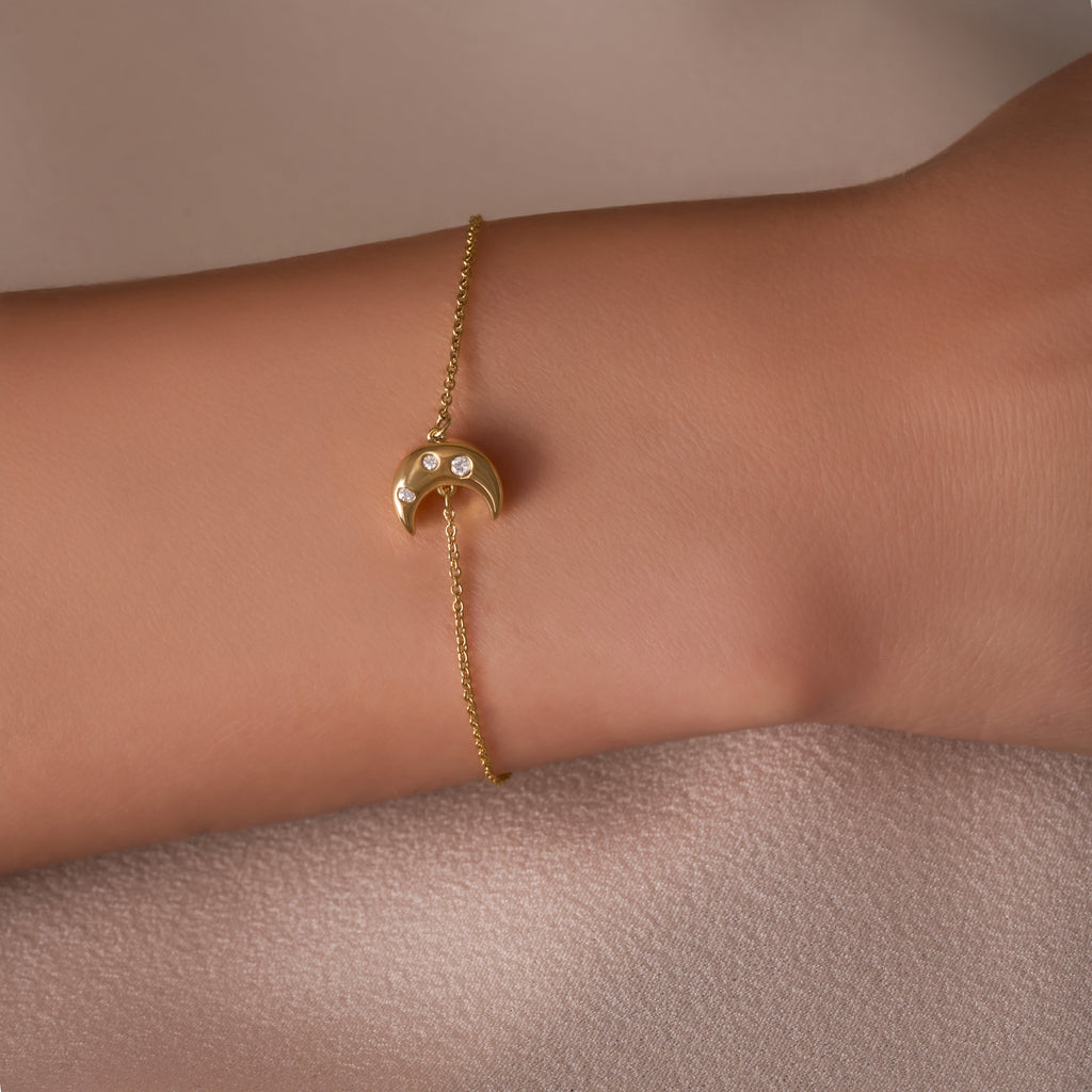 Diamond Bubble Moon Bracelet